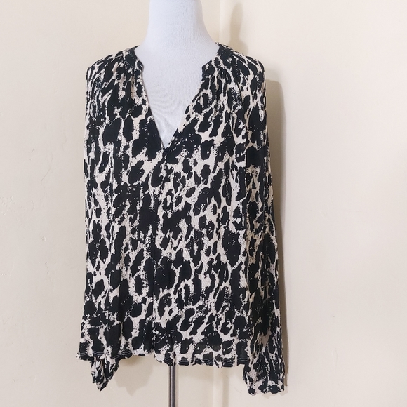 Urban Outfitters Animal Leopard Print Long Sleeve Trendy Oversized Fall Blouse - Picture 11 of 11